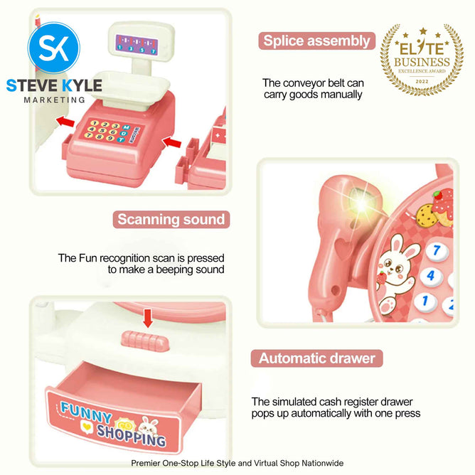 Cash Register Toy Set with Sound Recognition Fun for Kids Pretend Play Best Gift Toy