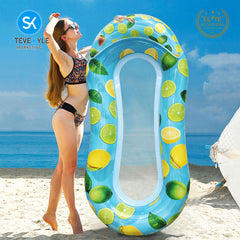 Steve Kyle Inflatable Lounge Float With Headrest For Swimming Pool