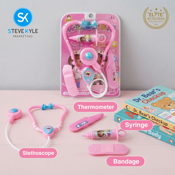 Steve Kyle Doctor Nurse Medical Play Set for Kids with Stethoscope Syringe Eye Glass Toys