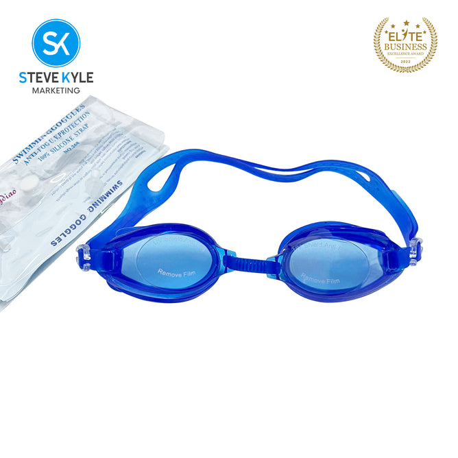 Steve Kyle UV Protection Ergonomic Fit Nubian Nose Piece Adjustable Strap Anti-Fog Swimming Goggles