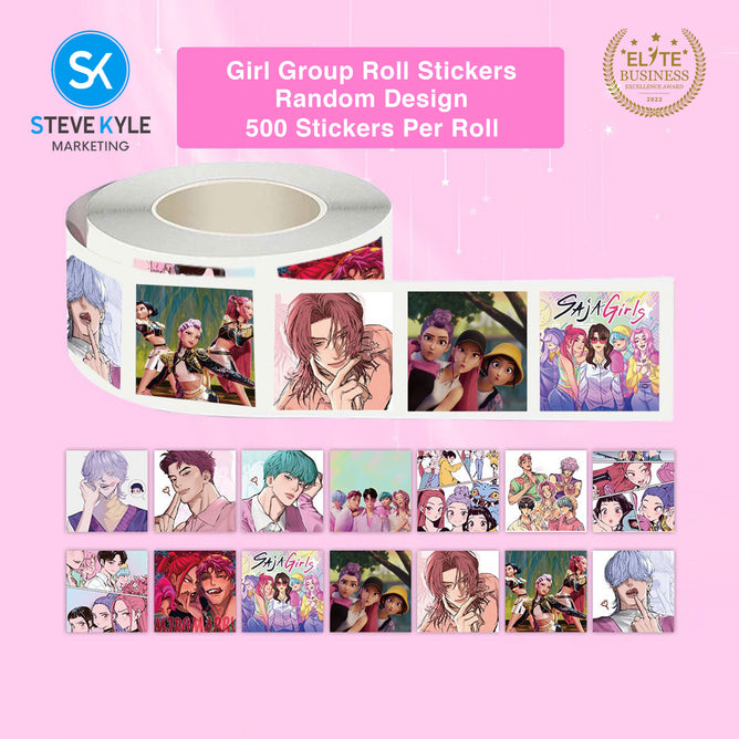 Steve Kyle Five Hundred Pieces Per Roll Stickers Colorful Girl Group Theme For Fun Laptop Skateboard Personal Items