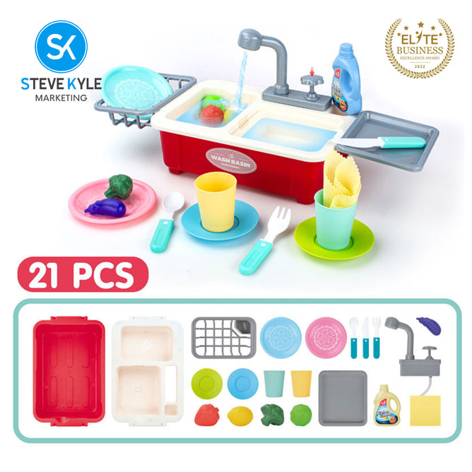 Steve Kyle Portable Realistic Mini Kitchen Dishwasher Pretend Play Set