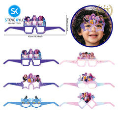 Steve Kyle Six Pieces Random Design Paper Mask Glasses For Kids Cosplay Photo Booth Props Party Supplies