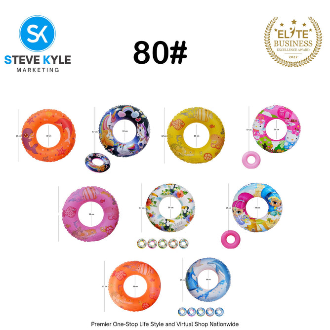 Inflatable Summer Random Design Swim Ring Floater for Kids and Adult Boys and Girls