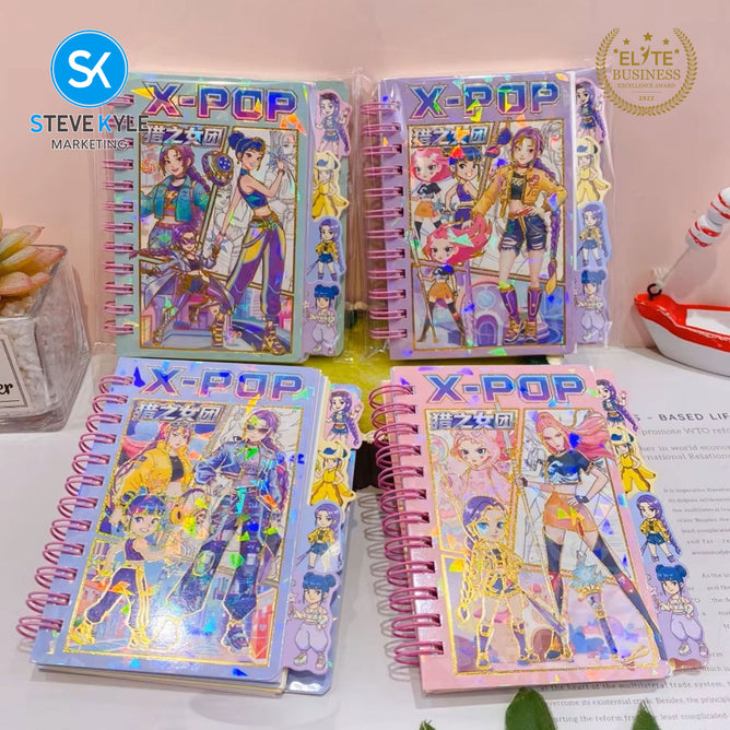 Steve Kyle Colorful Girl Group Mini Spiral Coil Dairy Planner Notebook For Party Giveaway Classroom Supplies