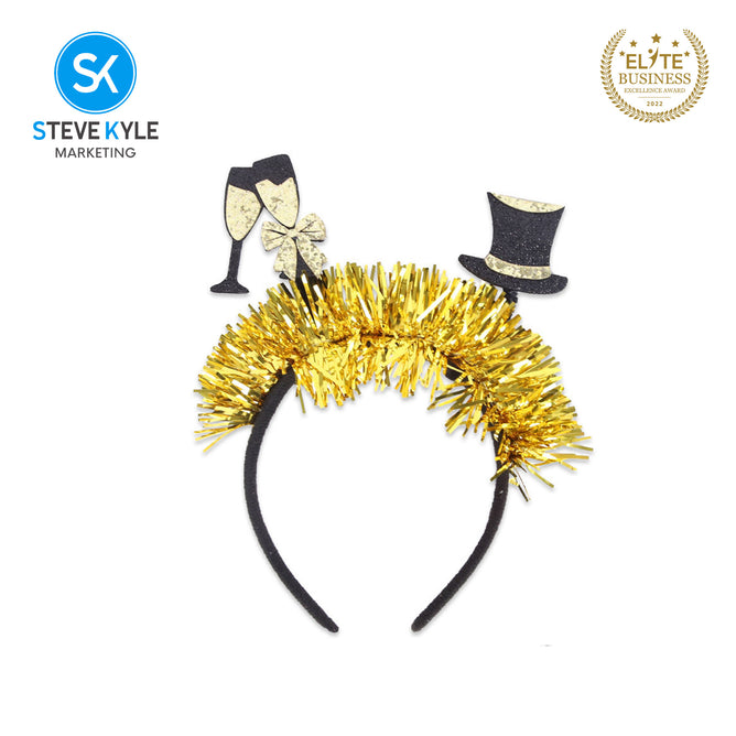 Steve Kyle Happy New Year Glitter Hair Band Headband Party Celebration Accessory