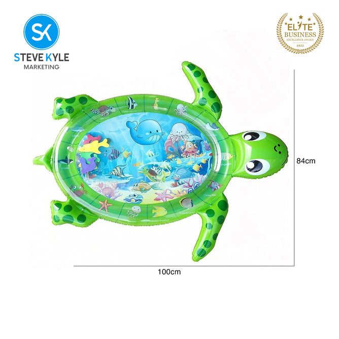 Steve Kyle Inflatable Tummy Time Water Play Mat Sea Turtle Shaped For Infants Toddlers Toys