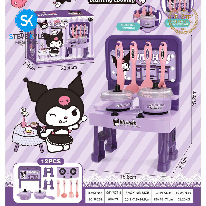 Steve Kyle Portable Mini Kitchen Cooking Playset With Pots Pans Utensils