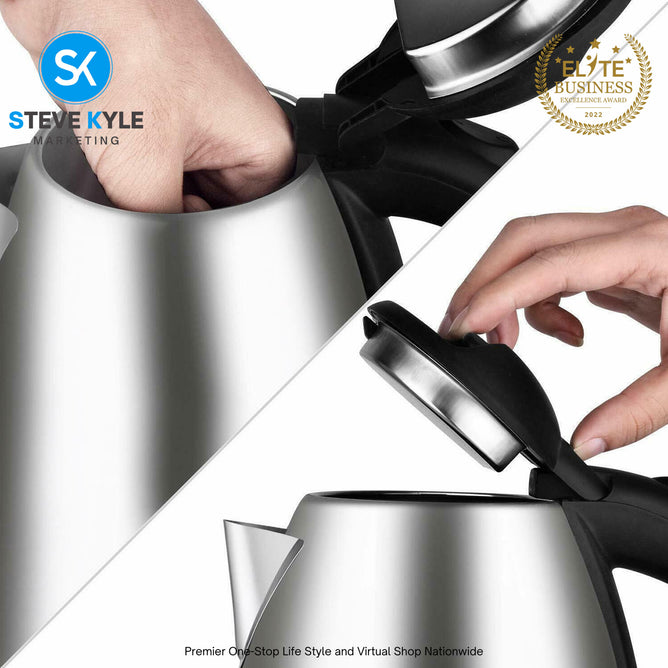 2L Capacity Fast Boiling Electric Kettle Stainless Steel Easy & Convenient Water Heater