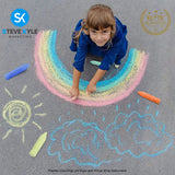 Jumbo Sidewalk Chalk, 20 Pieces 7 Colors, Washable, Non Toxic Chalks Set with Handy Case