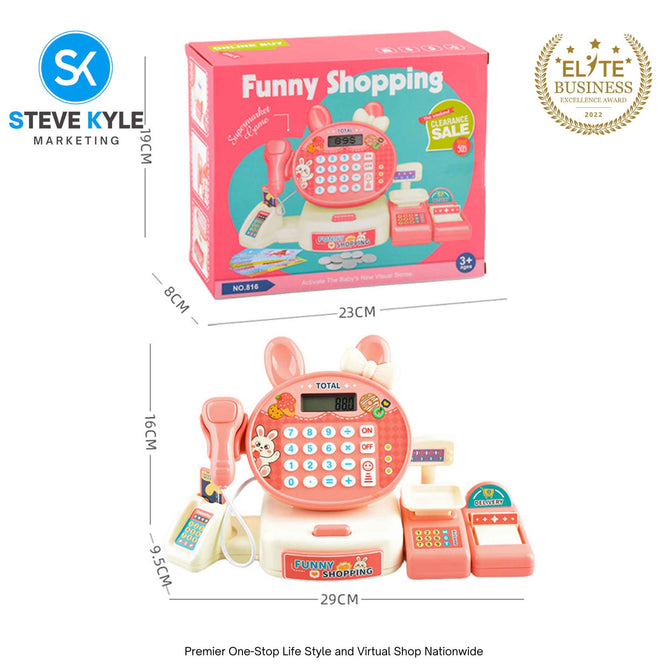 Cash Register Toy Set with Sound Recognition Fun for Kids Pretend Play Best Gift Toy