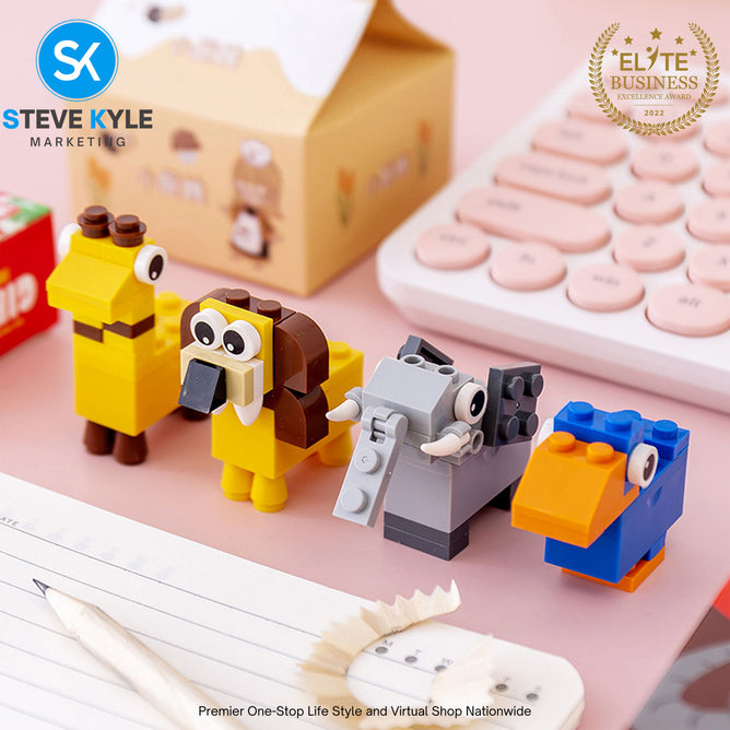 DIY Creative Building Blocks Pencil Sharpener Stationery Kindergarten Kids Puzzle Toy