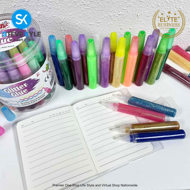 30PCS Non-Toxic Glitters Glue Stationery School Supplies for Kids