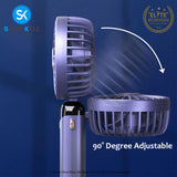 Handheld Portable Folding Fan Multifunctional Digital Display Aromatherapy Fan Neck Rope
