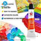 12 Colors Premium Acryclic Paints with 3 Brushes For Students, Crafters & Artists