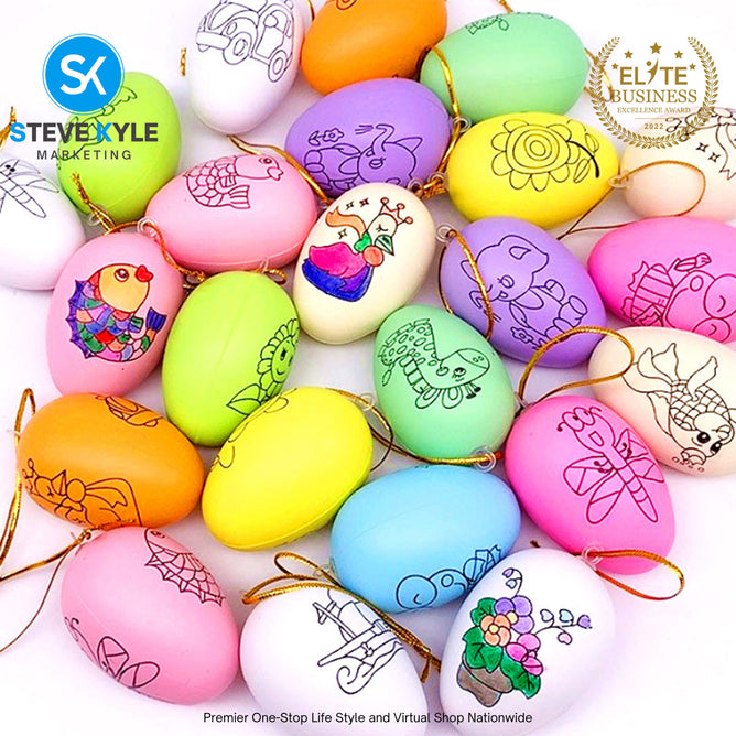 (1PC egg & 4Colors Pen) Baby Kids Paint Toy Egg with Paint pen