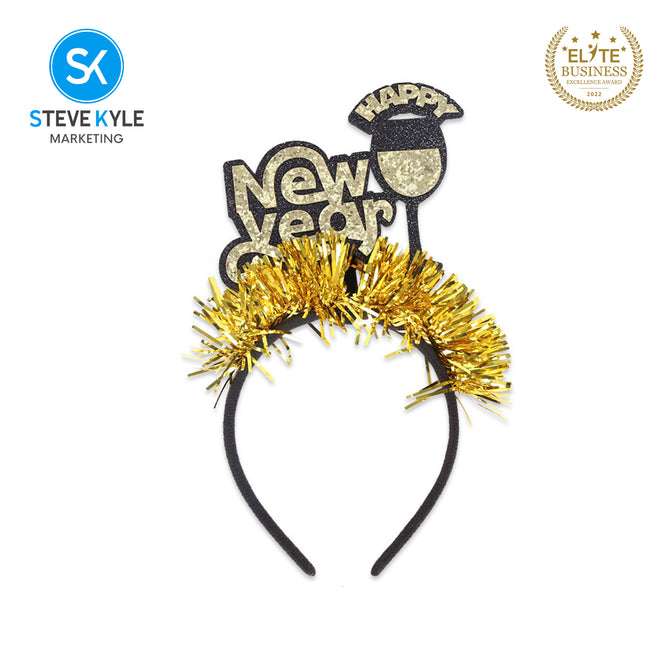 Steve Kyle Happy New Year Glitter Hair Band Headband Party Celebration Accessory