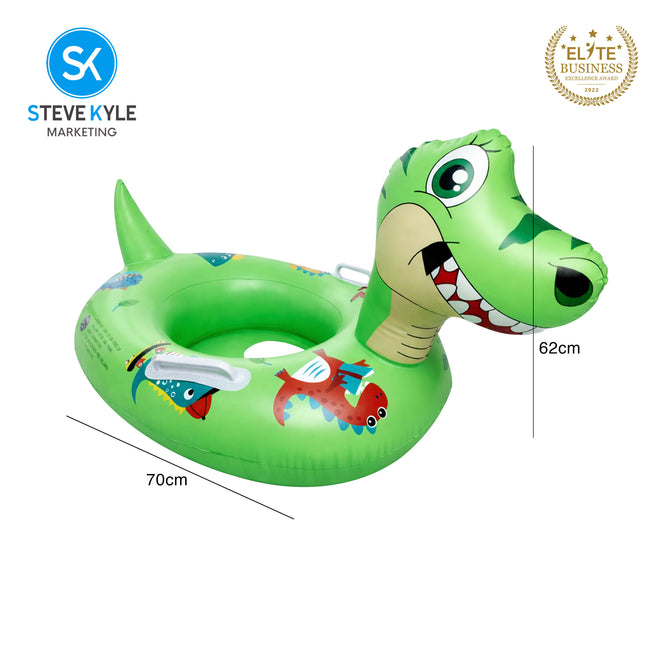 Steve Kyle Inflatable Baby Seat Float Animal-Shaped With Handle Trumpet Swimming Boat