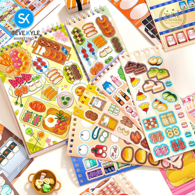 Steve Kyle Creative Multi-Scene Decorative Sticker Book With Miniature Town Designs