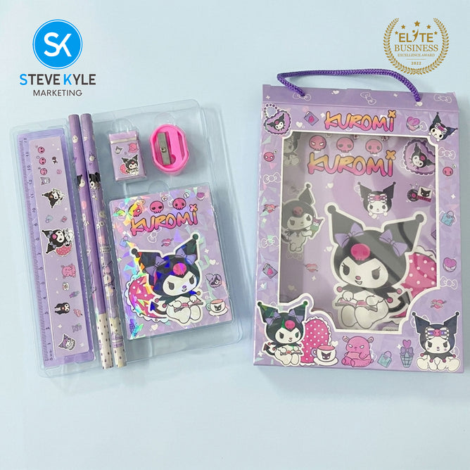 Steve Kyle Fun Character Print Ruler Pencil Eraser Sharpener Set For Party Giveaway Classroom Supplies