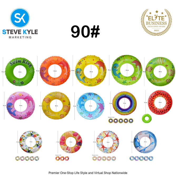 Inflatable Summer Random Design Swim Ring Floater for Kids and Adult Boys and Girls