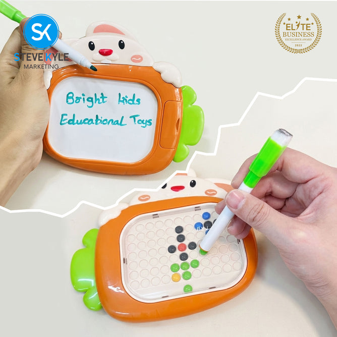 Steve Kyle Colorful 2-in-1 Writing Drawing Board with Bead Puzzle Educational Toy
