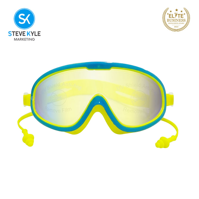 Steve Kyle Large Frame Mirror With Integrated Earplugs Anti-Fog Swimming Goggles