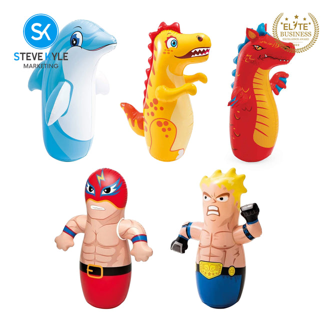 Steve Kyle Inflatable Animal Design Boxer Tumbler Punching Bag Indoor Outdoor Stress Relief Toys