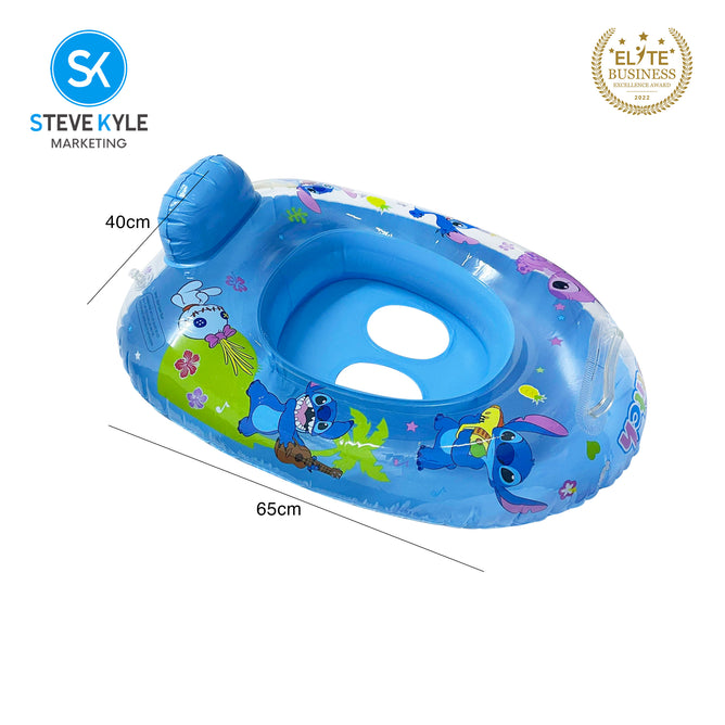 Steve Kyle Inflatable Baby Seat Float With Handle Cartoon Character Swimming Boat