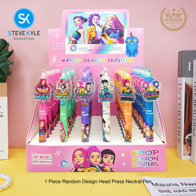 Steve Kyle Colorful Girl Group Theme 0.5mm Neutral Pen Blind Box Press Pen For Party Giveaway Classroom Supplies