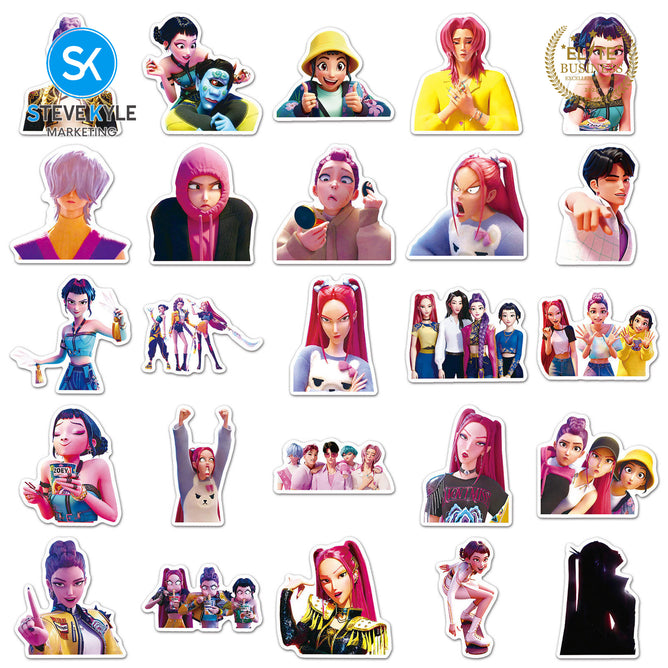 Steve Kyle 104 Pieces Classic Cartoon Character Stickers For Laptop Skateboard Accessories Decorative Sticker Set