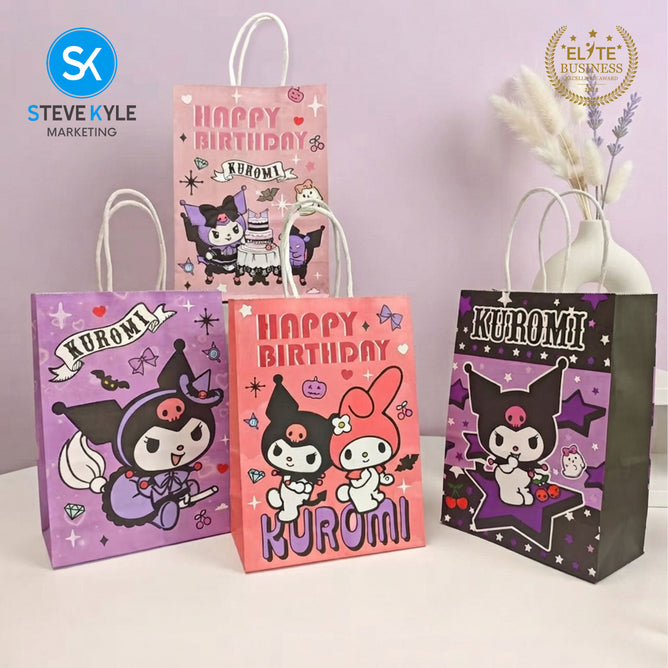 Steve Kyle Twelve Pieces Christmas Cartoon Random Design Paper Bag Random Design For Birthday Party Supplies