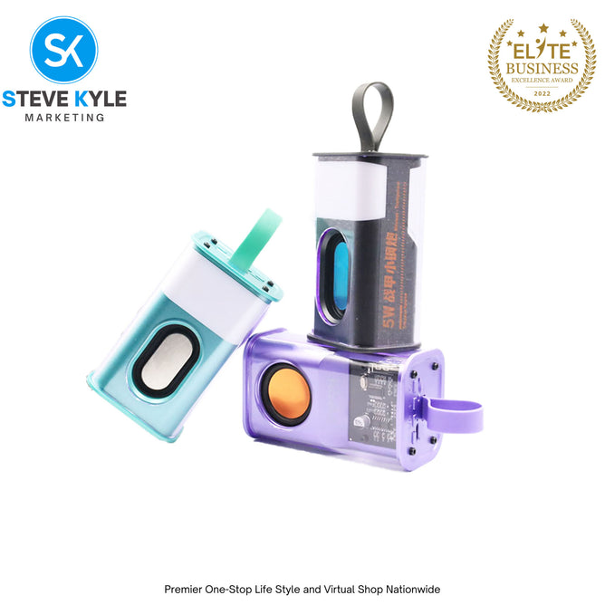 5W Speaker Battle Armour Wireless Bluetooth Splash Proof Speaker With Led Light