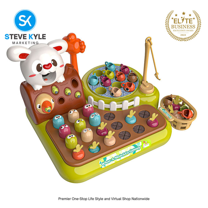 New children's Educational Fishing Whack-a-Mole Toy 4n1 Multi-Functional with Music