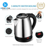 2L Capacity Fast Boiling Electric Kettle Stainless Steel Easy & Convenient Water Heater