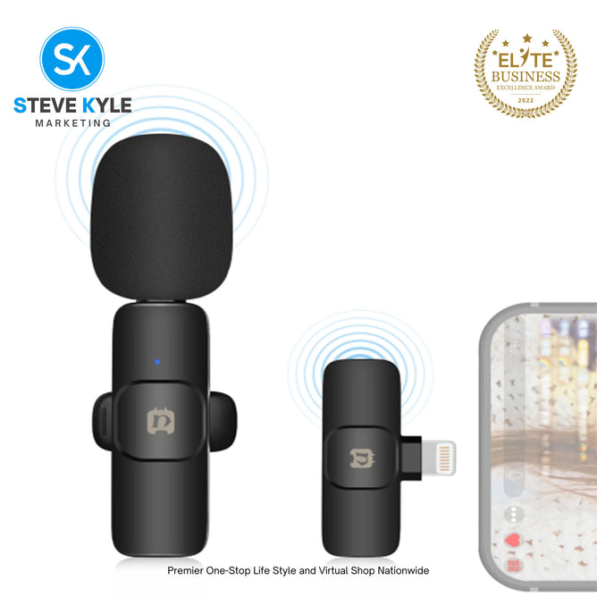 PULUZ Wireless Lavalier Noise Reduction Reverb Microphone for 8-Pin and Type-C Device