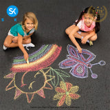 Jumbo Sidewalk Chalk, 20 Pieces 7 Colors, Washable, Non Toxic Chalks Set with Handy Case