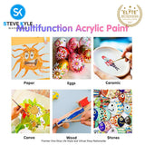 12 Colors Premium Acryclic Paints with 3 Brushes For Students, Crafters & Artists