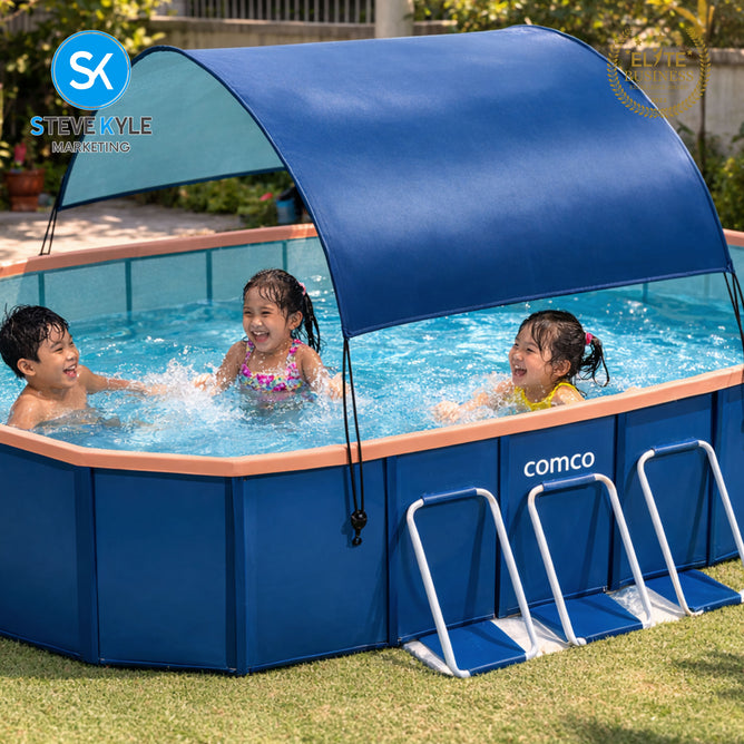 Foldable Non-Inflatable Hard Plastic Backyard Swimming Pool Rounded Corners