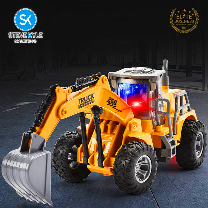 Steve Kyle Battery-Operated RC Construction Equipment Vehicle Collection-Excavator & Loader Truck Toy for Kids