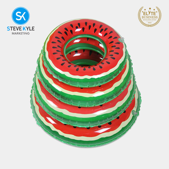 Steve Kyle Inflatable Swim Ring Tropical Watermelon Pattern For Outdoor Water Fun