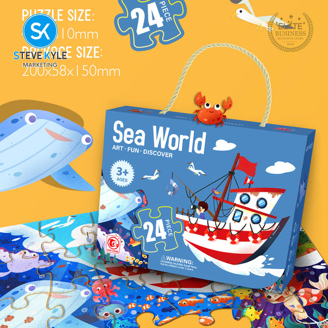 Steve Kyle 24-Piece Cartoon Animal Jigsaw Puzzle Set for Kids Learning Thinking Interactive Play