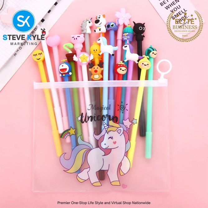 20PCS Cartoon Ballpen Set Cute Pens Sign Pen Flexstick Ballpen 0.5  Set