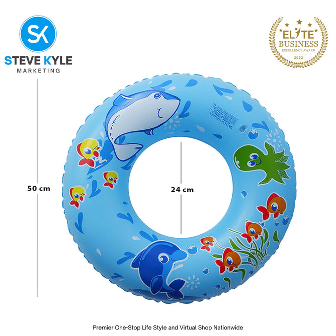 22 Inches Inflatable Cartoon Character Swim Ring Floater for Kids Boys and Girls