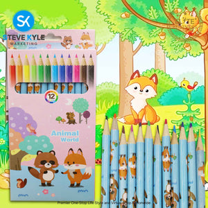 12Colors Wooden Colored Pencil Kid School Drawing Stationery Supplies