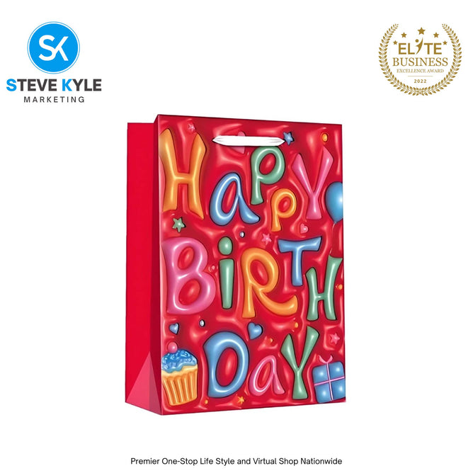 Birthday Gift Bag Happy Birthday Gift Packaging Bag Cartoon Handbag Thickened Flat Pocket