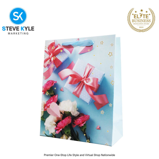 Valentines Day Gift Bag Love Bear - Floral Design Couple Gift Packaging Bag Paper Bag