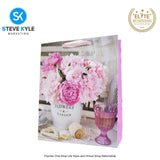 Valentines Day Gift Bag Love Bear - Floral Design Couple Gift Packaging Bag Paper Bag