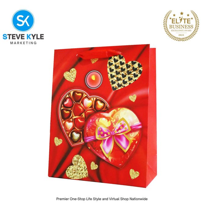 Valentines Day Gift Bag Love Bear - Floral Design Couple Gift Packaging Bag Paper Bag