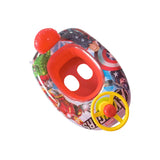 Inflatable Cartoon Character Design Boat Floater with Steering Wheel for Baby & Toddlers